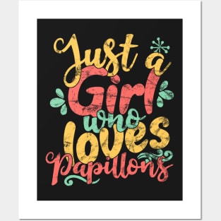 Just A Girl Who Loves Papillons Gifts for Dog Lovers product Posters and Art